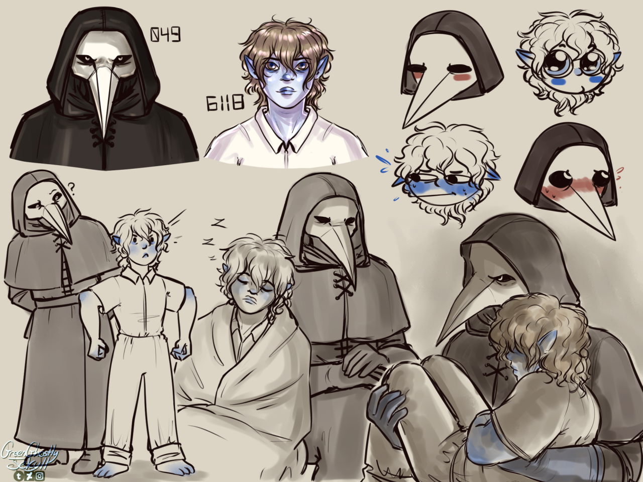 Hol on X: Some more 035 doodles with a little 049 (Tags: #scp