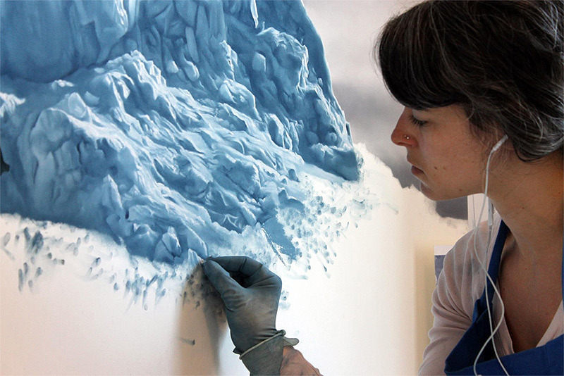 itscolossal:  Exploring Climate Change through Art: Giant Pastel Oceanscapes and