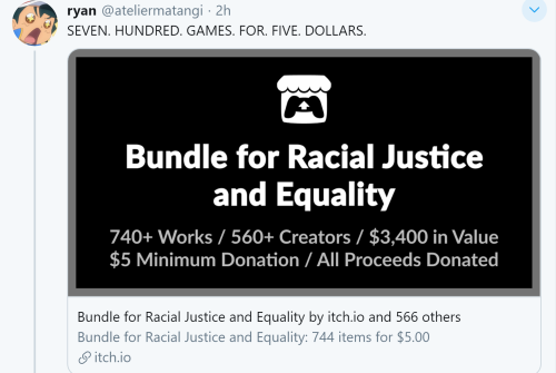 callmearcturus: hyrude: itch.io is offering a 743-game bundle including night in the woods, oxenfree, and overland, for as little as ŭ! just skimming the list, i also see tons of lgbt+ and poc-centric games available. 100% of contributions go to NAACP