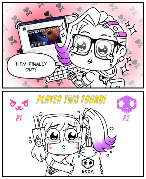 blackbookalpha:  blackbookalpha:   Sombra’s out! BOOP!  BONUS! Coincidentally, these were on my desk yesterday. Prepare the Gremlin Dorito/Chipotle Chip Ships!   these two gremlins~ <3