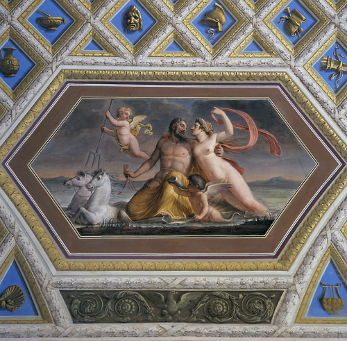 greekromangods: Ceiling Painting: Neptune and Amphitrite 1821 Luigi Catani (1762–1840) Fresco 