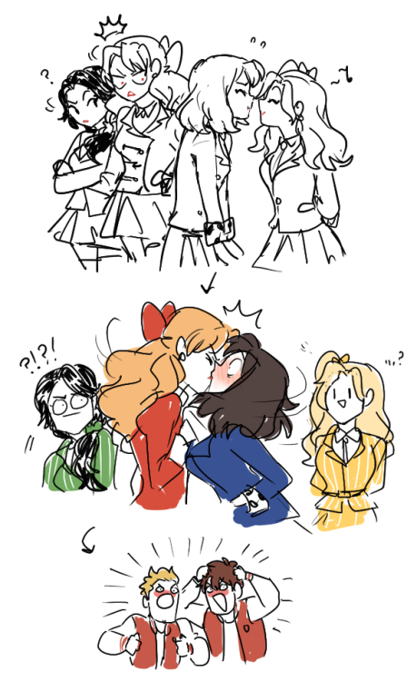 dashingicecream:heathers doodles,, first one  is JD being JD, second is a scene from a chansaw 