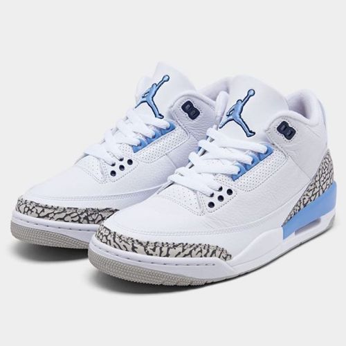 Taking a break from the Jordan 1, the “UNC” theme makes its way onto the Air Jordan 3 next week. Are