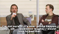 princessmichonne:  Andrew Lincoln on Rick and Michonne. [thanks to the wonderful
