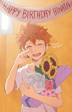 suikkart:  today’s theme in hq_69min was crying but i turned it into hinata’s birthday picture and this is super lazy haha BUT HAPPY BIRTHDAY TO MY BABY BOY!! 