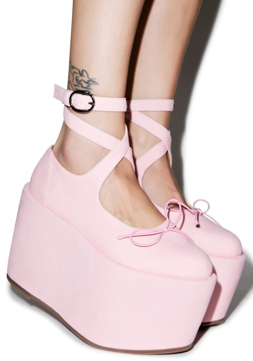 nymphetfashion:  Sugarbaby Ballet Bopper Blush Platforms 