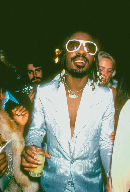 strappedarchives: Stevie Wonder photographed by Michael Ochs while attending the Third Annual Rock M