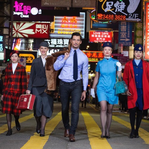 officialdavidgandy:   David Gandy stops traffic while shooting with British Airways in celebration of their 80 years of excellent service to Hong Kong.  David also attended a VIP gala at Hong Kong’s Liang Yi museum to mark the anniversary.   So damn