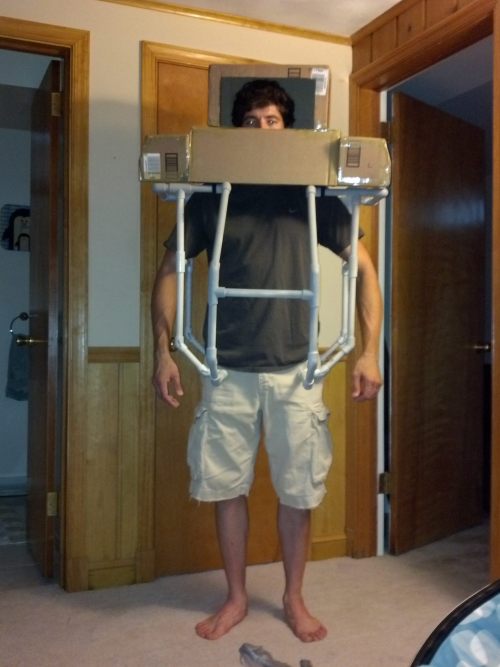 slayer-slayer-slayer:  cubebreaker:When Ryan Bowen learned he was having a son, naturally his next move was to begin planning what would become this incredible father/son MechWarrior costume.  a weapon to surpass metal gear