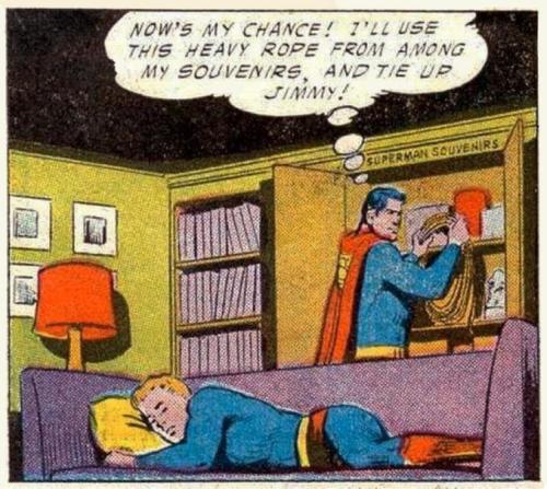 Superman takes advantage of Jimmy Olsen