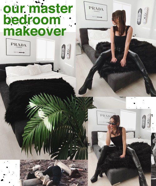 BREAKING down all the details behind our black &amp; white gender neutral master bedroom makeover &g