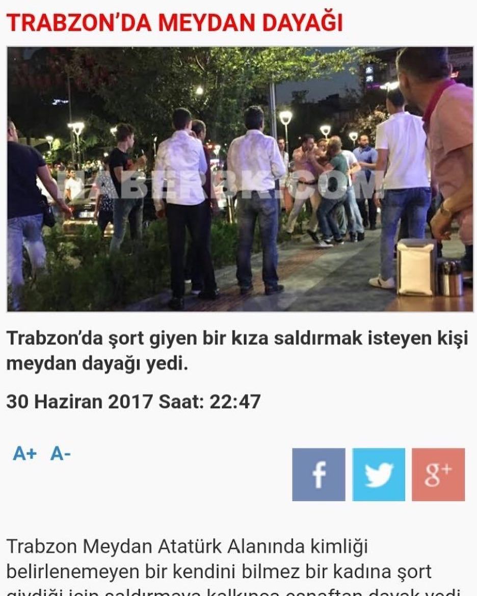 Trabzon'da şort giyen bir...