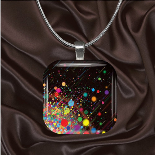 Rainbow Splatter Necklace // $12