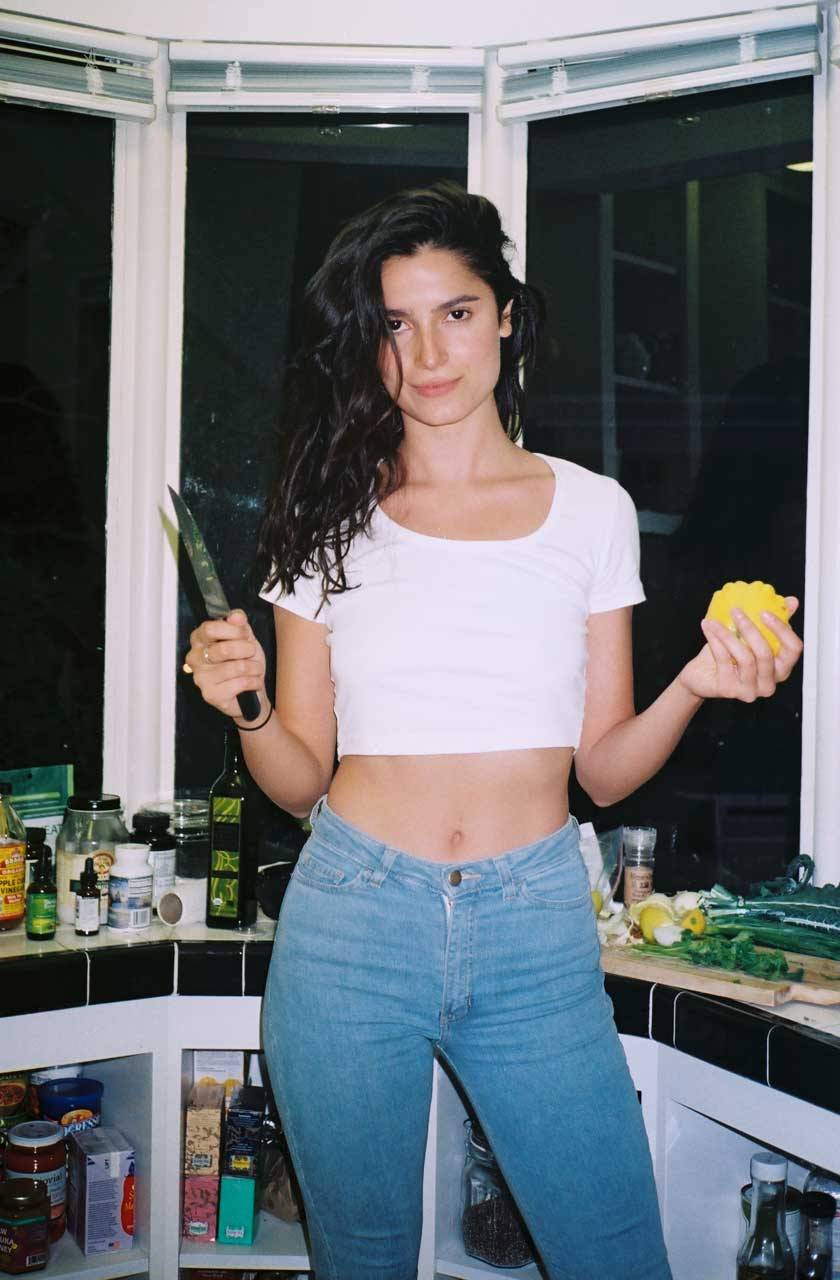 americanapparel:  Eliana in the Baby Rib Crop T and Pencil Jean. Los Angeles, Calif.