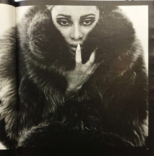 Charlotte March, fashion shoot with Donyale Luna, Fur on Ice, for twen magazine, 1966. Germany.Sourc