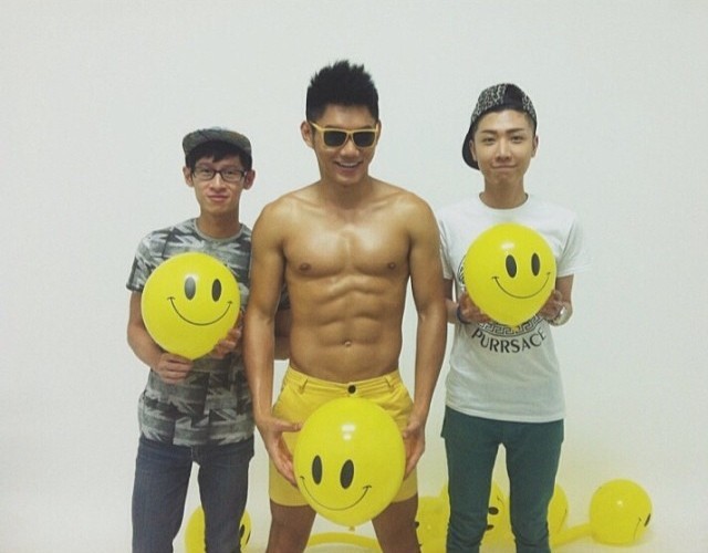 merlionboys:  Marcus Bay - Say hello to his bulging and well-defined 8-pecs! That