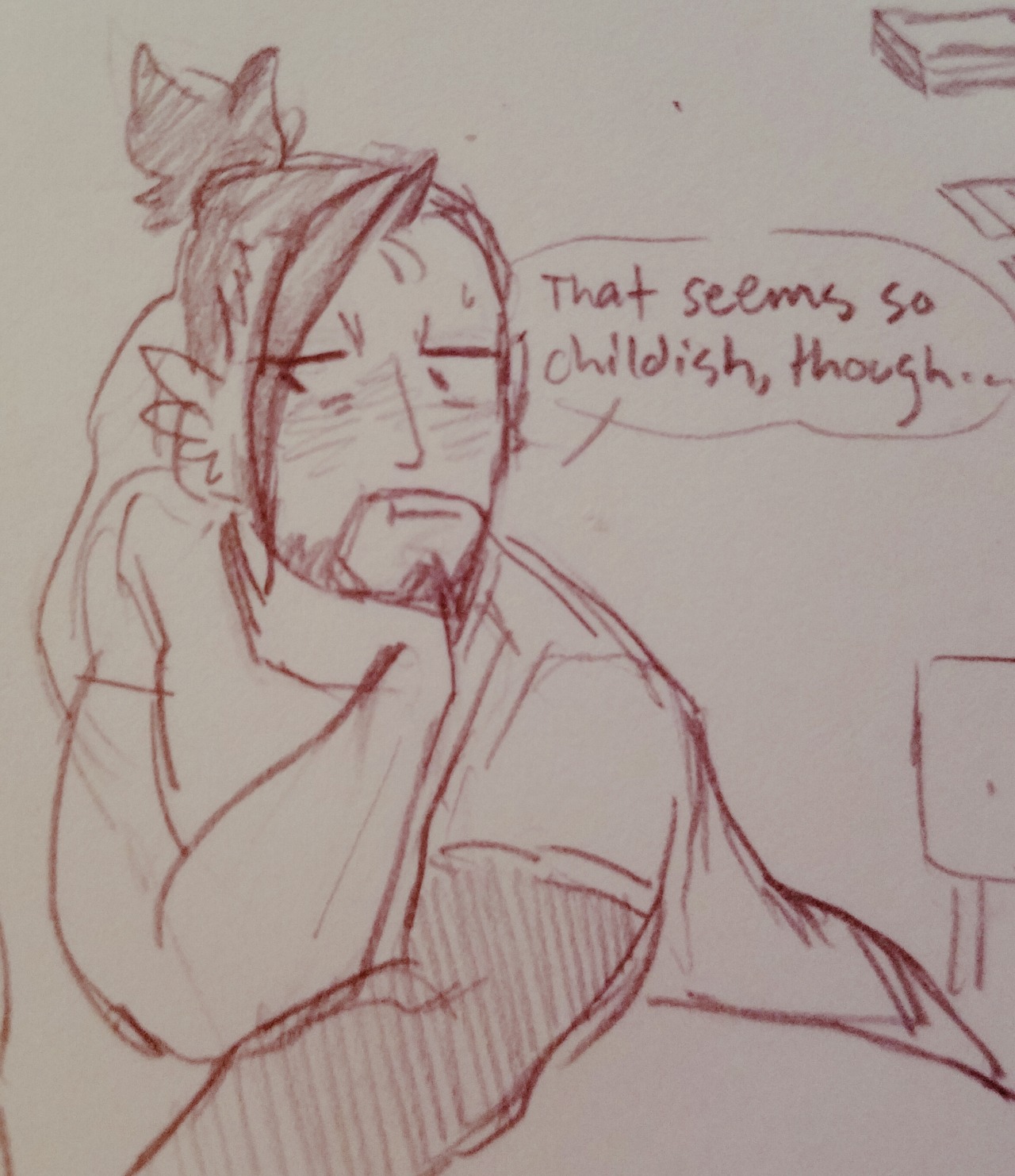 vermillionsketcher:  hanzo seeks important help from genji
