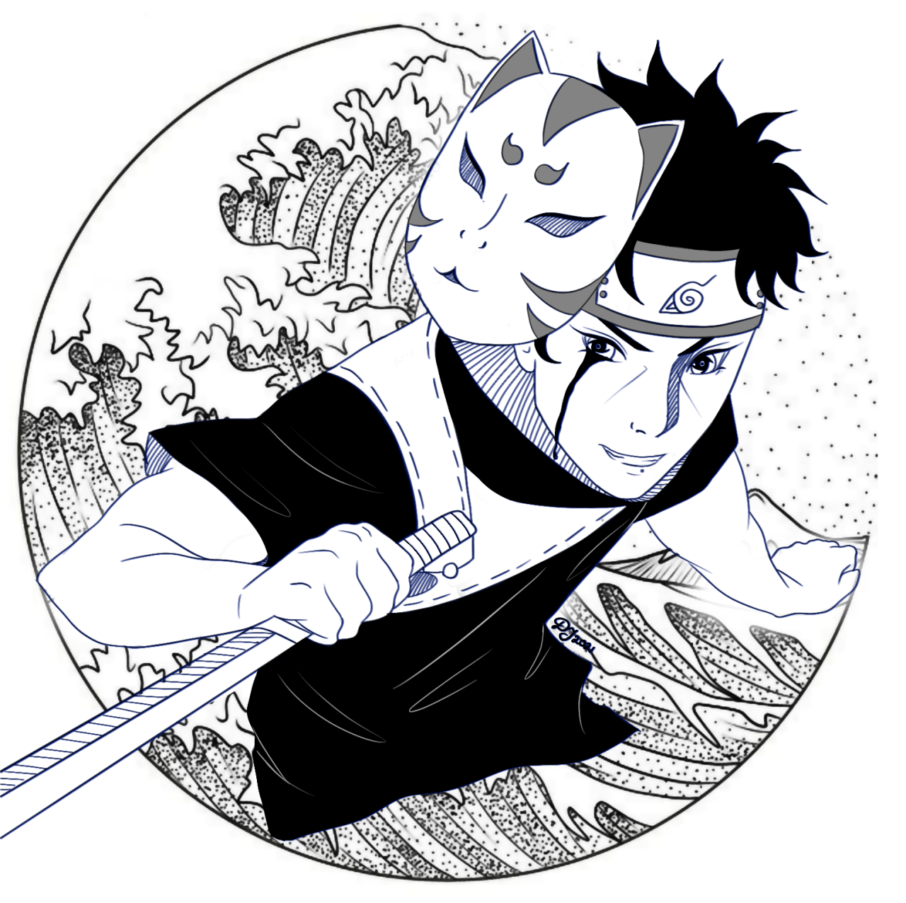 Drawing Shisui Uchiha [Black Mangekyou Sharingan] Artist-@ochrefox