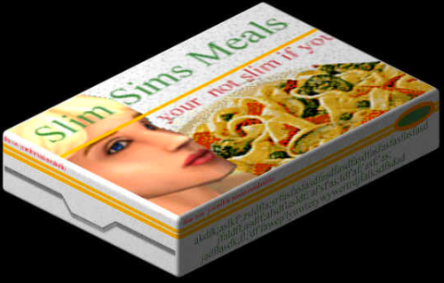 gotterhag: robot-raccoon: thesimsonline:full texture of the “quick meal” packaging 