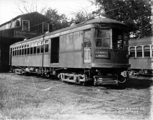 vintagenola:Streetcar at Tulane and Dupree Street - 1928Via the Franck - Bertacci Photographers Coll