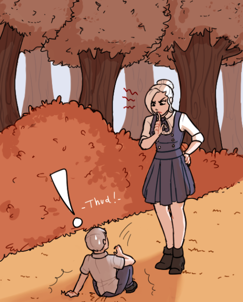 monochrome + schneeblings drawn for @rwbyxw ! :D in thanks for all the lovely art you have shared with me so far <313 year old Weiss meets secretly with her faunus sweetheart Blake. Whitley follows her into the woods to catch her (because he’s a