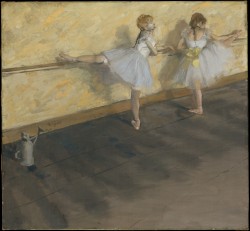 master-painters: Edgar Degas - Dancers Practicing at the Barre - 1877