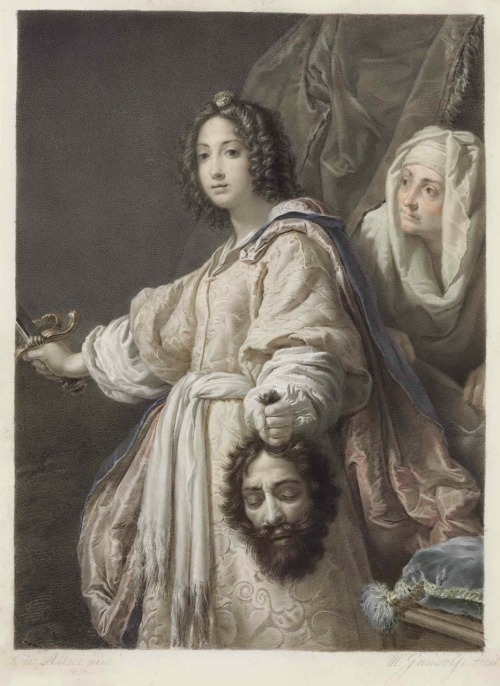 Judith with the Head of Holofernes, after Cristofano Allori (1577-1621).Black chalk, pen and grey in