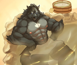 istani:  Sonic_wolfe in hot spring. 