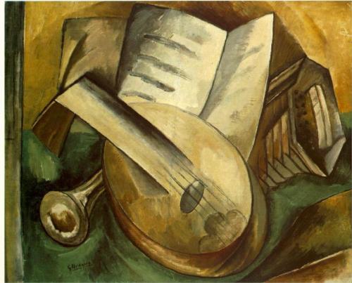 Georges Braque, Musical Instruments. 1908, oil on canvas. Kunstmuseum Basel, Basel, Switzerland.