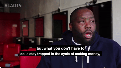 bellygangstaboo:    You Can Transition Out of the Streets for ŭ,000    Killer Mike gave listeners a bit of real world advice on how they could invest their money into businesses instead of “cloudy jewelry” or bottle service at the club. He explained