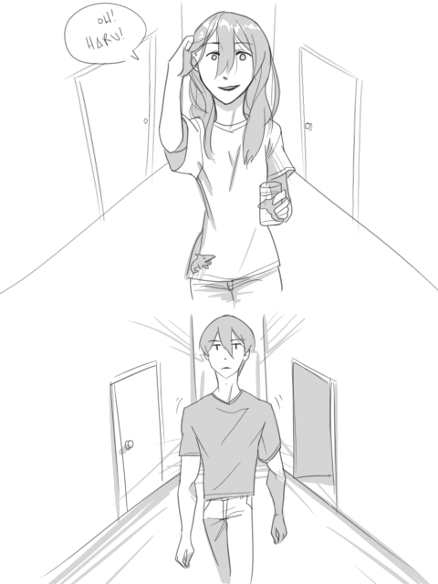 kksunnydeedog:  Makoto later finds Haru galloping in the streets wet and naked with an empty glass in his hands. 