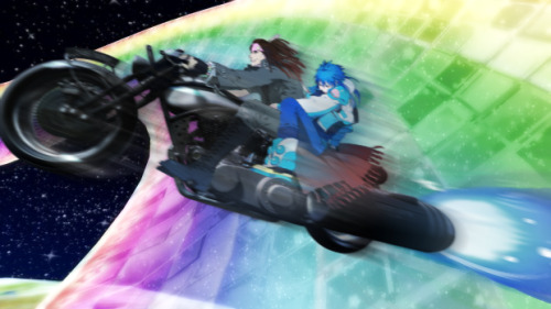 iiyo-iiyo:  Mink would be that bitch who drives off the rainbow road and manages to land on the next part below. Fearless fucking cheater. After the first lap, Aoba just hopes to die quickly. 