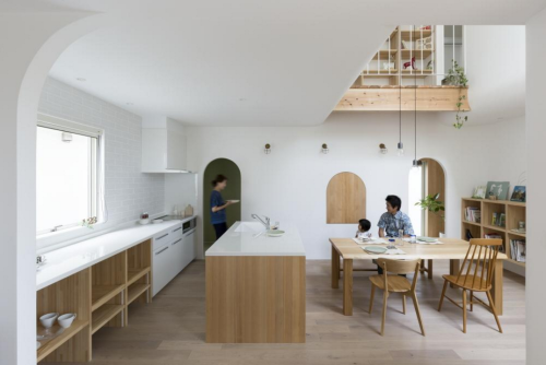 {Designed by Japanese firm ALTS Design Office, Otsu House is characterized by a series of arched wal