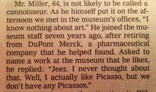 Michael Miller, Director and CEO of the Delaware Art Museum, interviewed in the New York Times, Augu