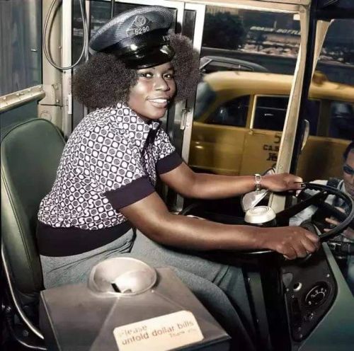 Mary Wallace: First female bus driver for Chicago Transit Authority, 1974 
Wallace first applied to become a bus driver when she was 19 years “because the CTA didn’t have any women and somebody needed to break that ice.” Plus, driving a bus seemed like a great way to meet new people, Wallace said.

“They said, ‘We just can’t hire you as a bus operator because we don’t have the facilities. We could hire you as something else,’” Wallace said. “But I kept going down there and calling every week.”

For three years, she pestered the CTA before the agency finally hired her. Wallace said that the training took her 15 days during which “it rained a lot.”

“I would get cheers from the ladies and stares from the guys,” Wallace told Chicago Sun-Times in a 2007 interview. “When I opened this door, it opened up a whole lot of opportunities,” she said.
#blackhistorymonth is coming 

https://www.instagram.com/marshasplate/p/CZHy8iqFmTl/?utm_medium=tumblr #blackhistorymonth