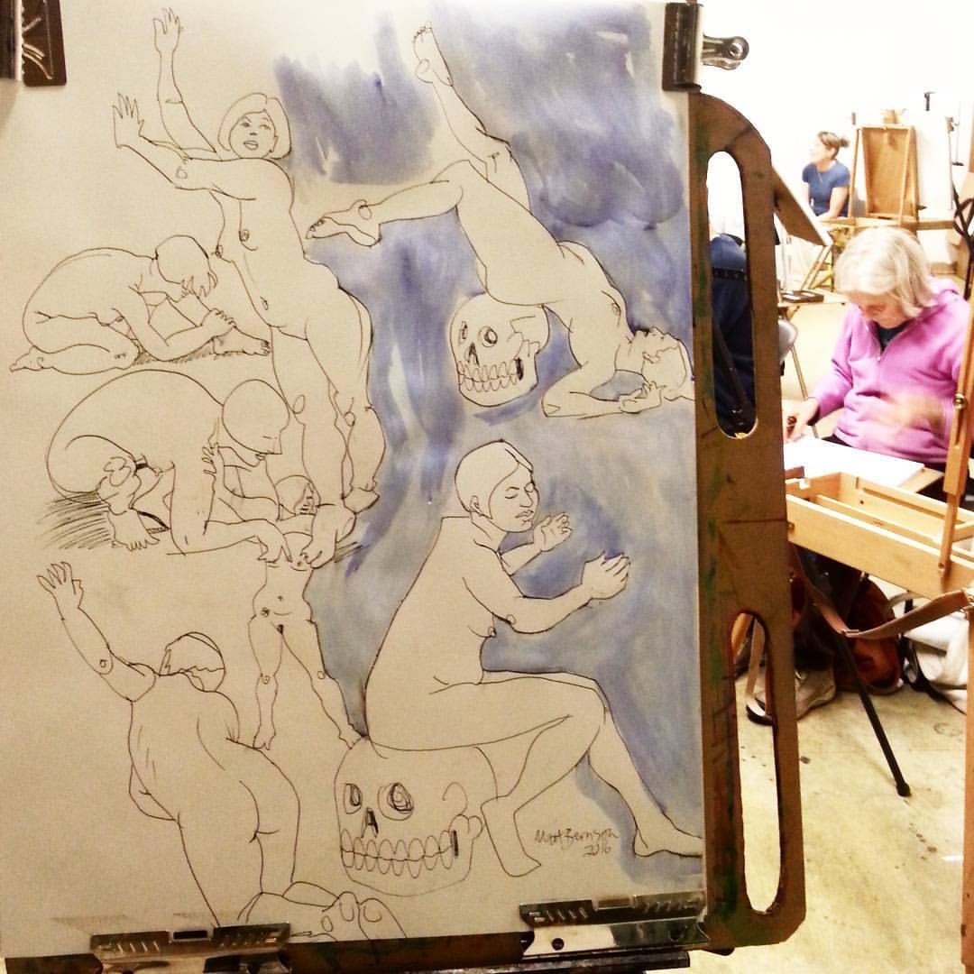 Figure drawing at my old haunt. I missed these guys. #figuredrawing #ink #drawing