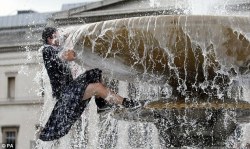 scotianostra:  A Scotland fan having a shower in Trafalgar Square yesterday 