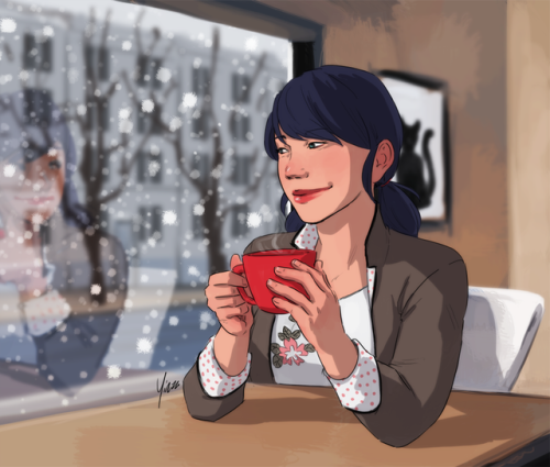 Marinette for @mirthalia! It was actually cold enough today for me to break out my winter coat so th