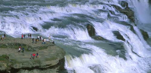 Gullfoss in summer. 