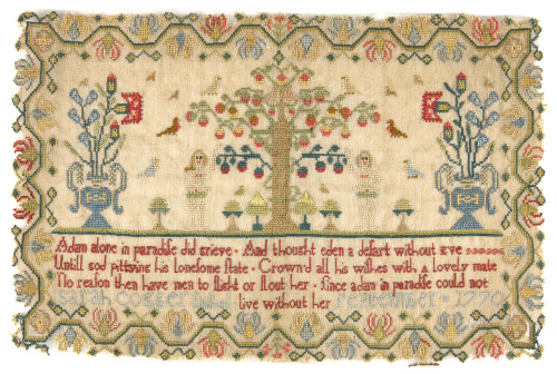 philamuseum: “Without a Stitch: Adam and Eve in Samplers,” on view in gallery 271, explo