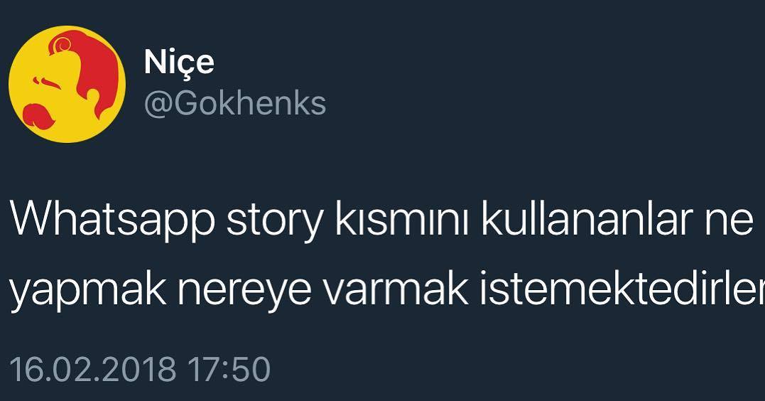 Whatsapp story kısmını...