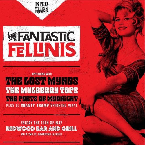 TONIGHT! TONIGHT! @theredwoodbarandgrill!@infuzzwetrust PRESENTS @thefantasticfellinis, @thelostmy