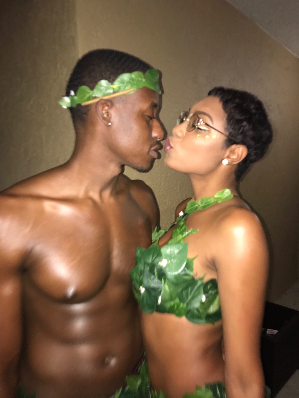 chrissongzzz:  My cousin and his girlfriend as Adam and Eve. 👏🏾👏🏾👏🏾