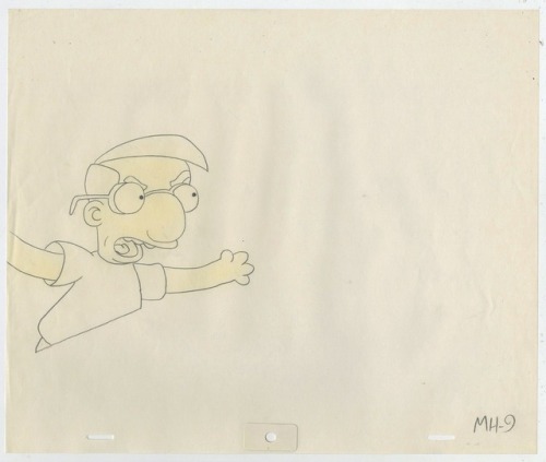 Production art for 1980s Butterfinger commercials. The character Milhouse Van Houten was especially 