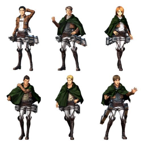 snknews: All Playable Characters for KOEI TECMO’s Shingeki no Kyojin 2 (2018) Video Game KOEI TECMO’s upcoming Shingeki no Kyojin 2 video game has continued to reveal its playable characters! The long list thus far includes: Eren, Mikasa, Armin, Levi,