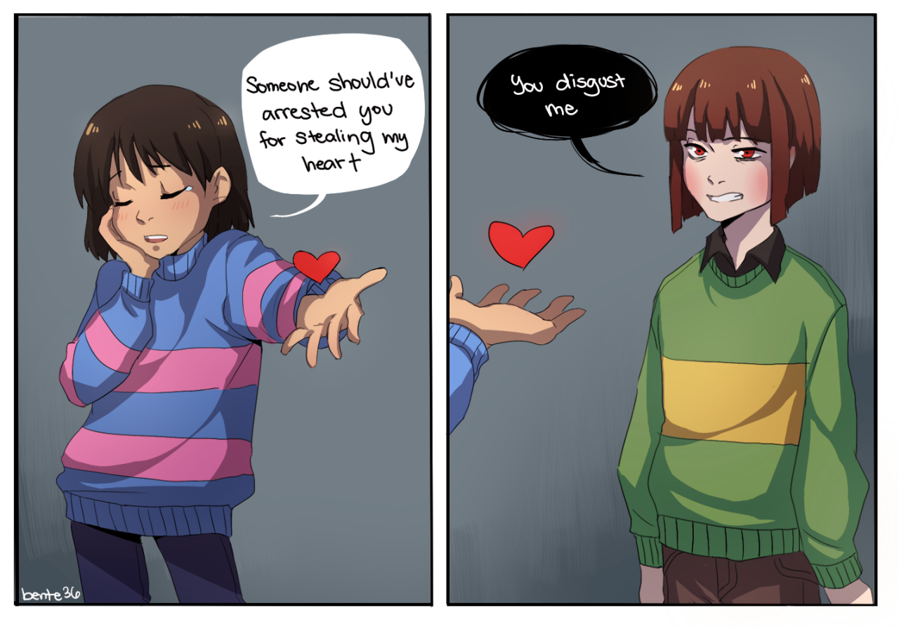 bente36:Frisk + pick-up lines …I had too much fun drawing this.omfg I love it X3
