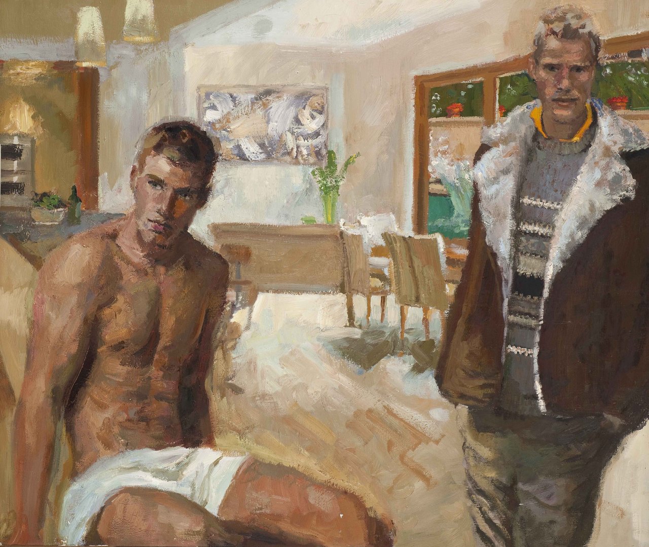ydrorh:  Two Men in a Room, 2010, Oil on canvas, 100x120 cm (Photo Ran Erde) http://www.yisraeldrorhemed.com/