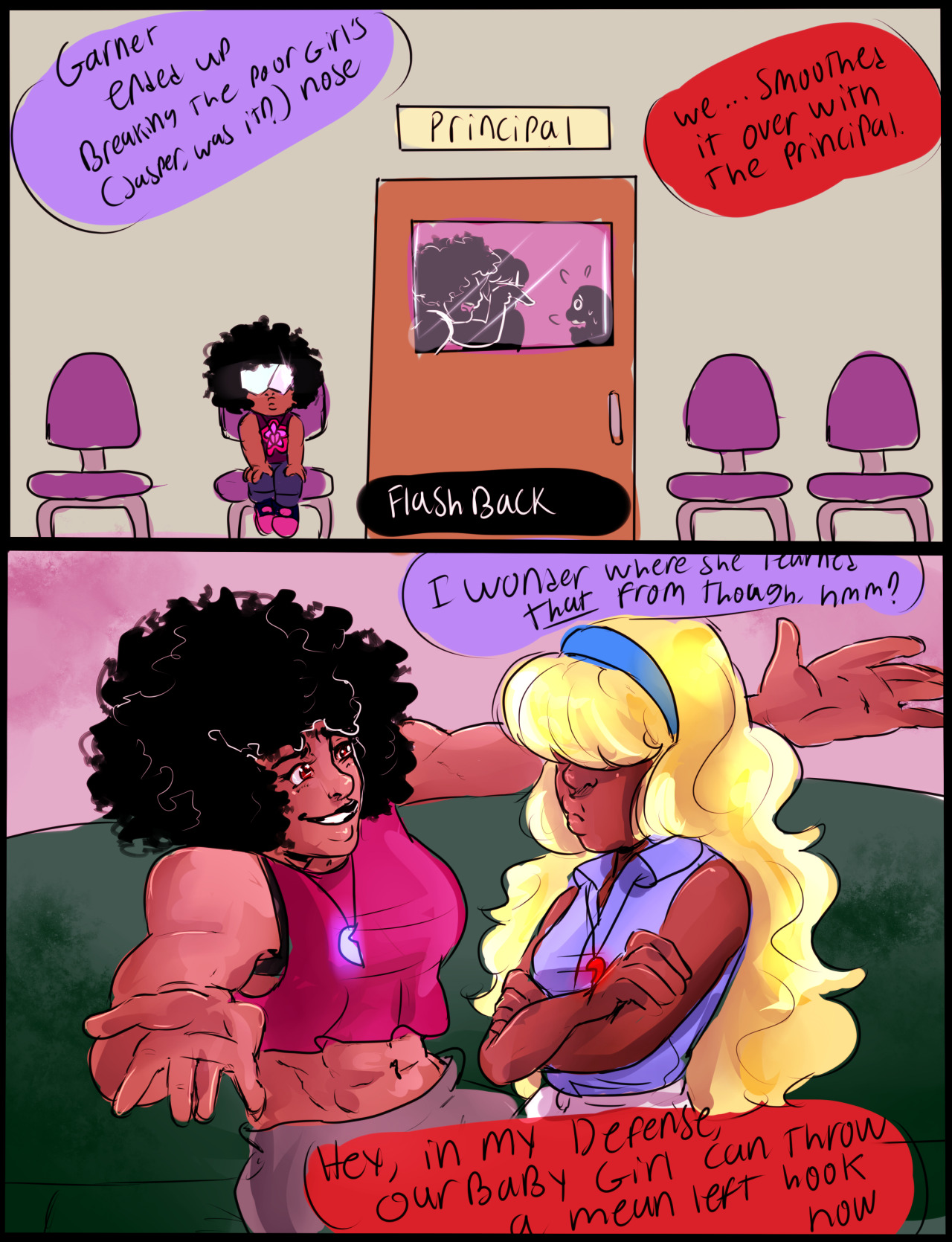 askthefamilyoflove:  Ruby: At least we managed to not get Garnet expelled from school,That