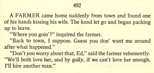 princessparfaiti:
“someoldjokes:
“From The New Anecdota Americana, 1944
”
diversity win! this farmer is poly
”