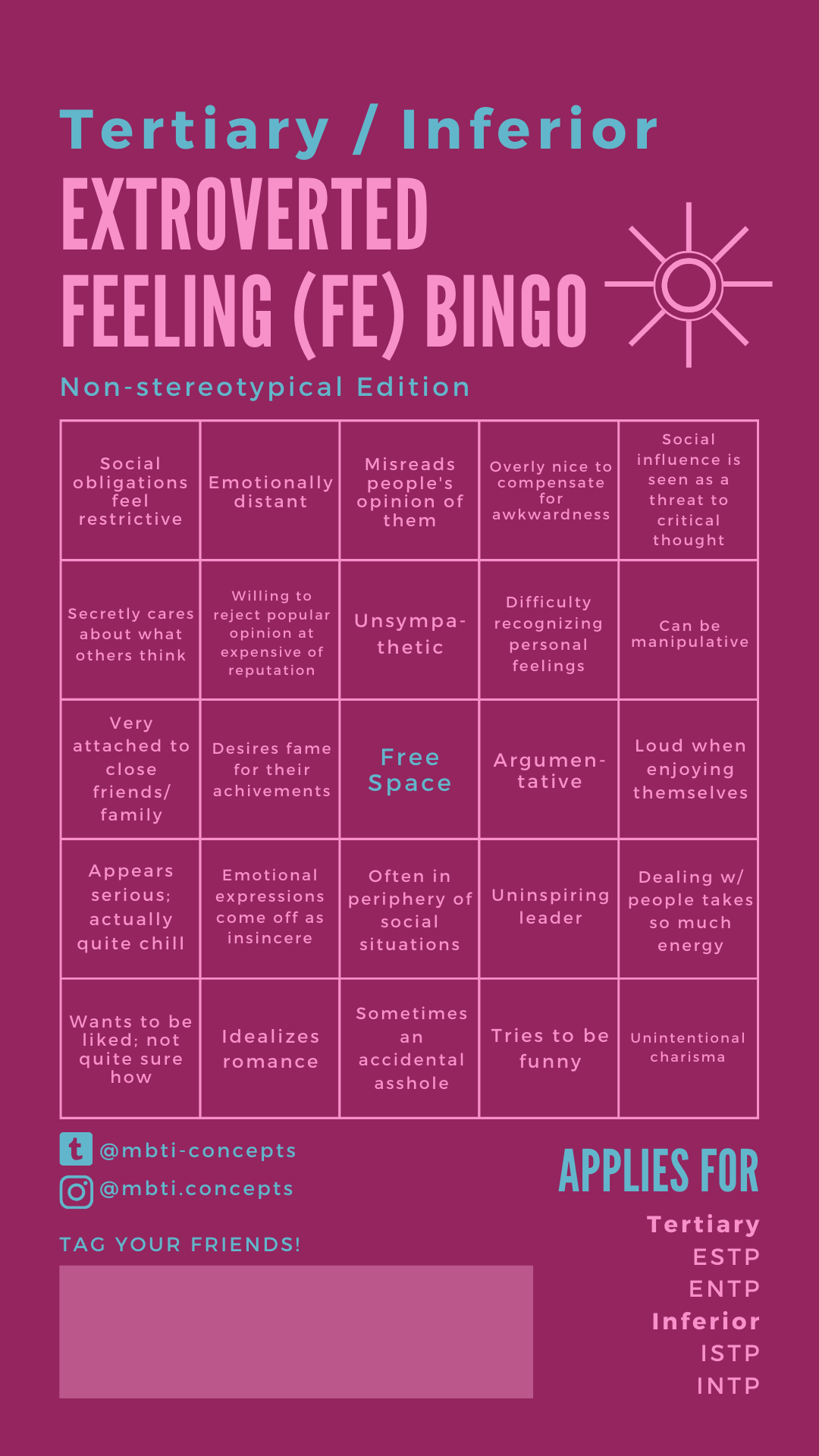 INFP Bubble — lsfp: Introvert Mbti Bingo *not mine